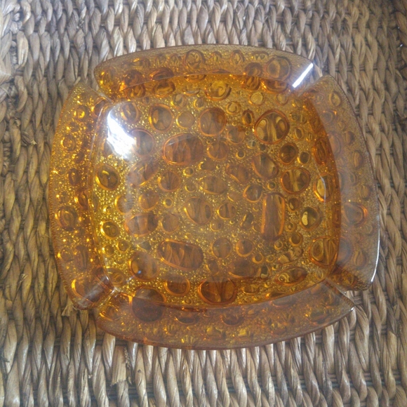 MCM Amber Bubble Vintage Ashtray - Picture 1 of 10